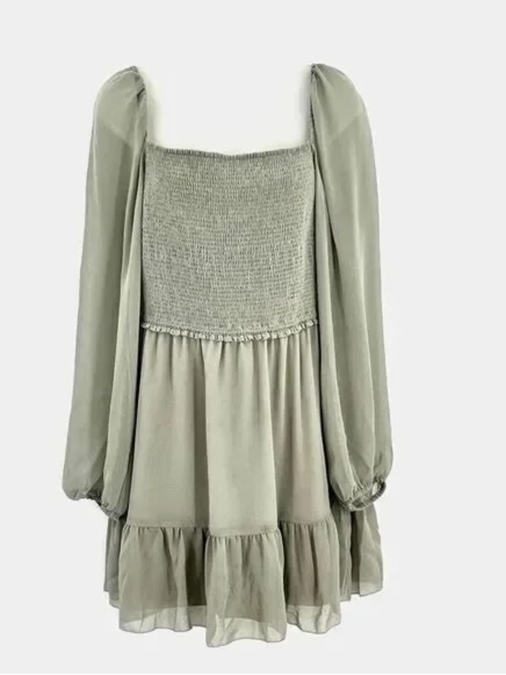 Aritzia Wilfred Tempest Smocked
Chiffon Mini Dress XL green